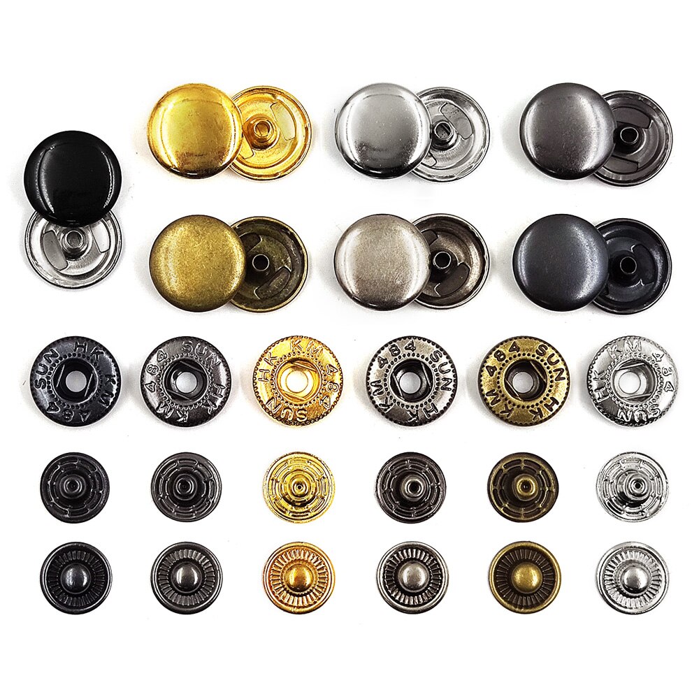 Snap Fastener Set - 50 zestawów 655/633/831 metalowe zatrzaski zatrzaski